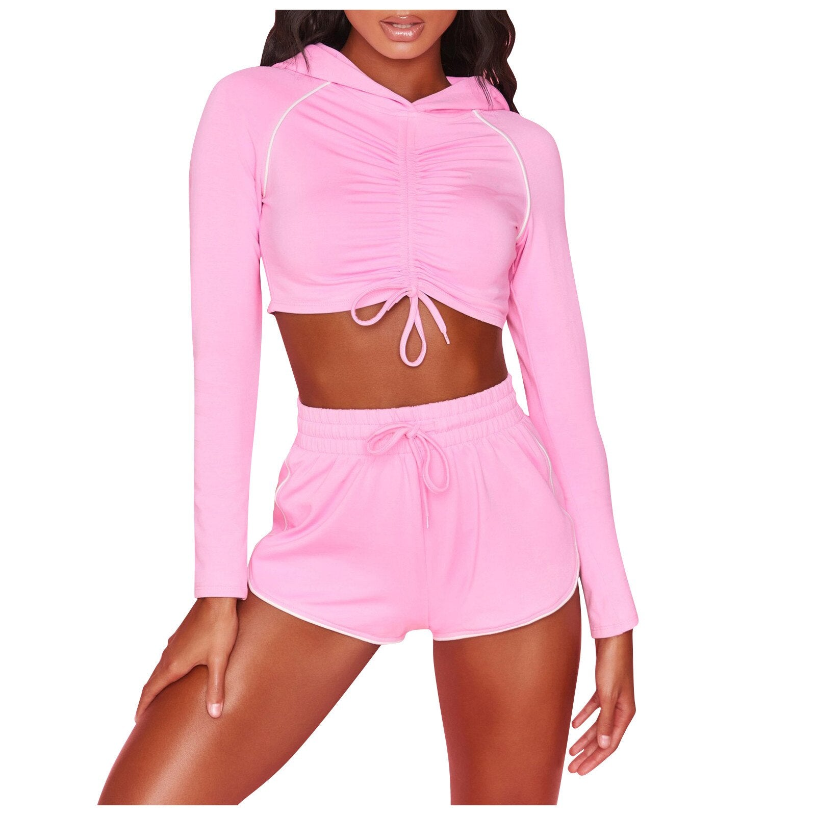 Ensemble Nithea Top manches longues & Short taille haute fit